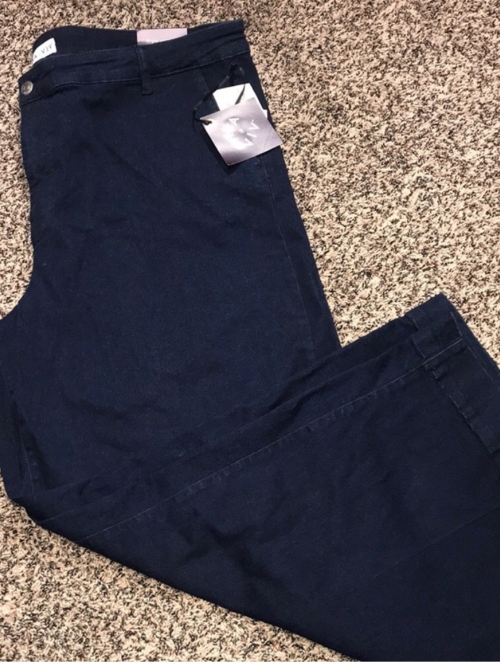 Ava & Viv High Rise Relaxed Wide Leg Dark Blue Denim Trousers Plus Sz 26 NWT